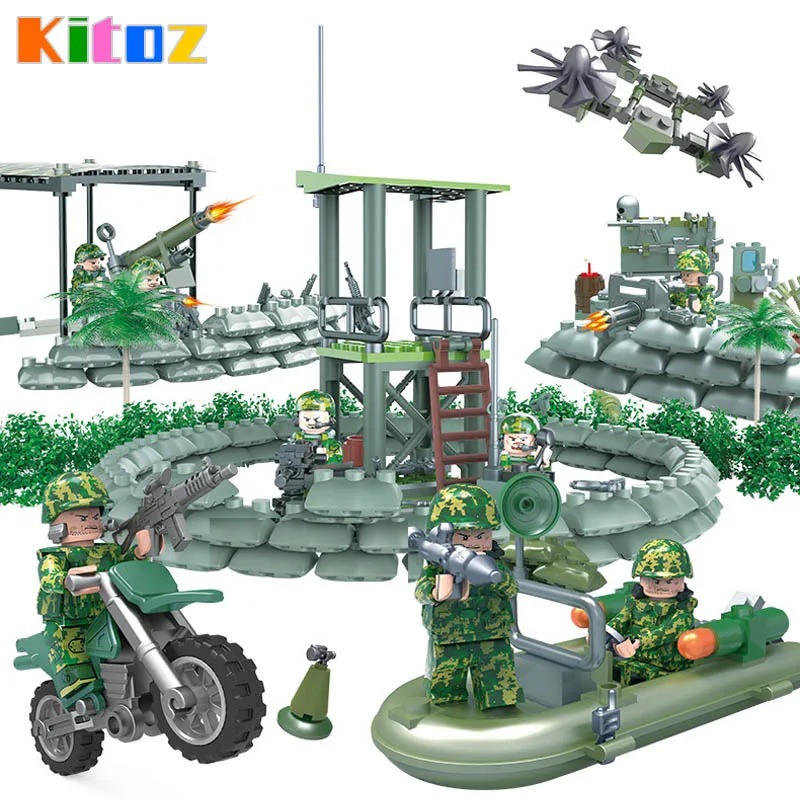 

Kitoz Special Forces Camouflage Army Figure Jungle Commandos Amphibious Military War Building Block Toy Compatible with lego