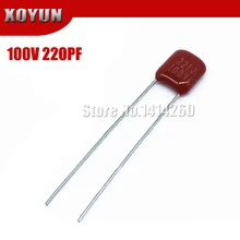 20 pces 100v221j 220pf 5% passo 5mm 220 p 221 100 v capacitor de filme de polipropileno cbb