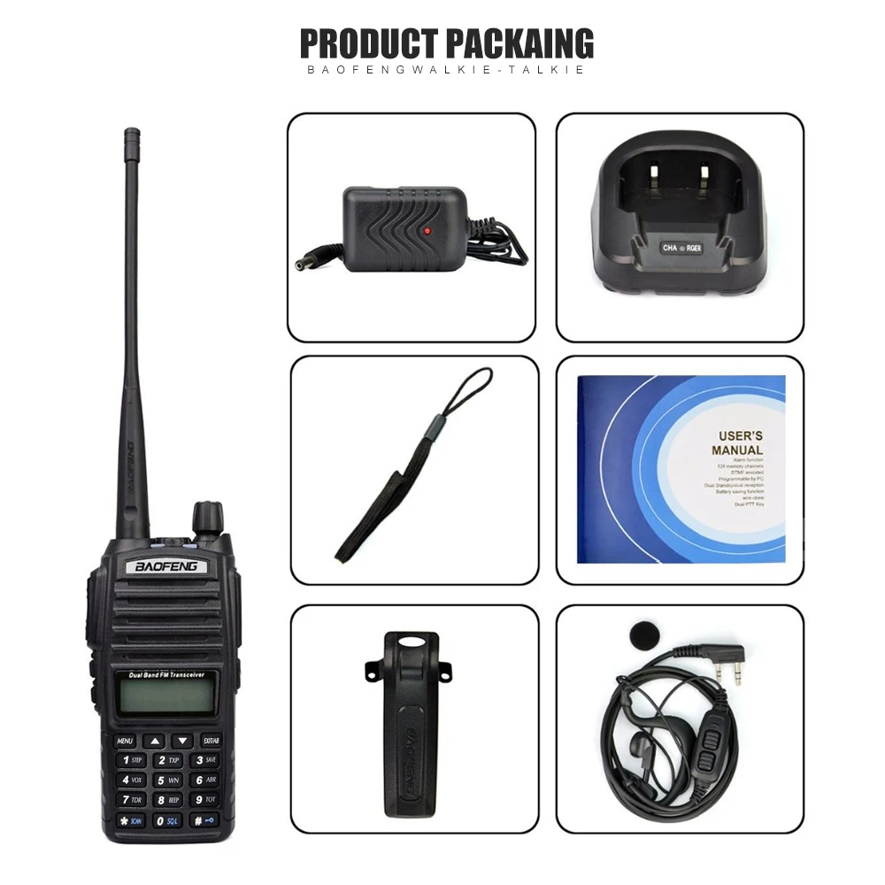 Baofeng UV 82 Dual Band FM радио УФ двухстороннее CB рация Портативный трансивер 128CH UV82 UHF VHF 137