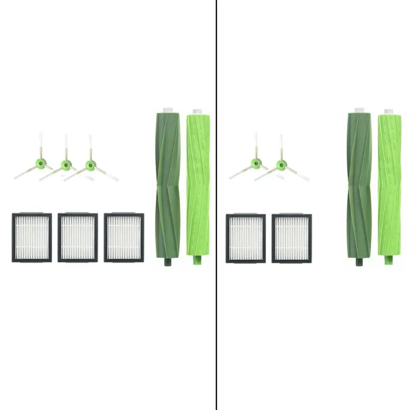 

For iRobot Roomba i7 E5 E6 Vacuum Cleaner HEPA Filters Green Side Roller Brushes