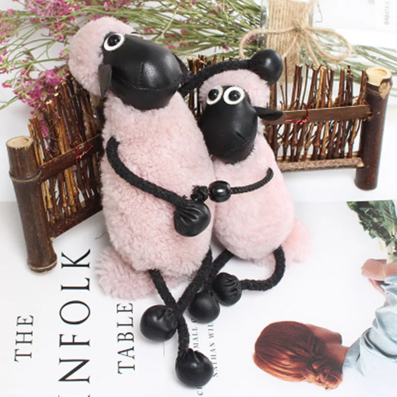 2019 New Sheep keychain Real lambs wool Fur keychain key ring Pom Pom
