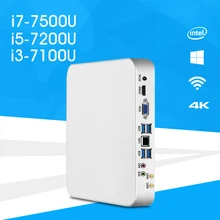 Mini PC i7-7500U i5-7200U i3-7100U Windows 10 & 8.1 HD Graphics 620 4K UHD HDMI VGA Dual Display 6x USB WiFi HTPC Gaming PC