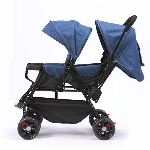 Аутентичная детская коляска для близнецов, передняя и задняя, на колесиках, размер, двойная, двойная, детская коляска для сидения - Цвет: B1