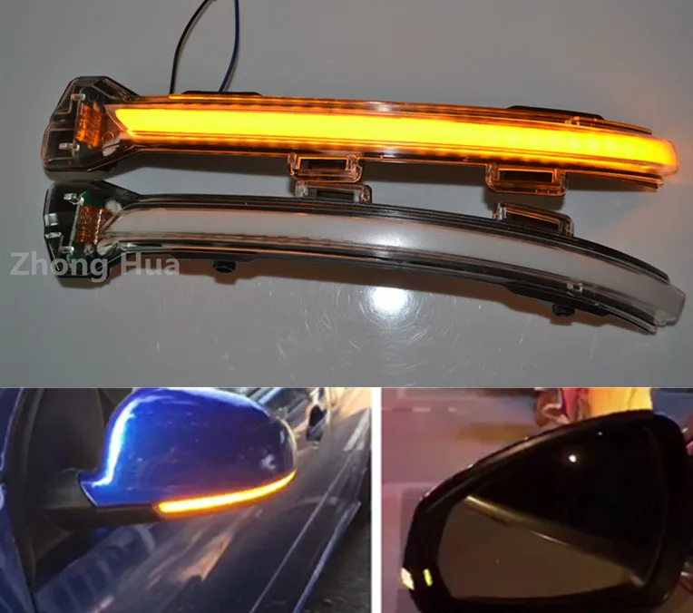 Dynamic Blinker LED Car Turn Signal Side Mirror Lights For VW