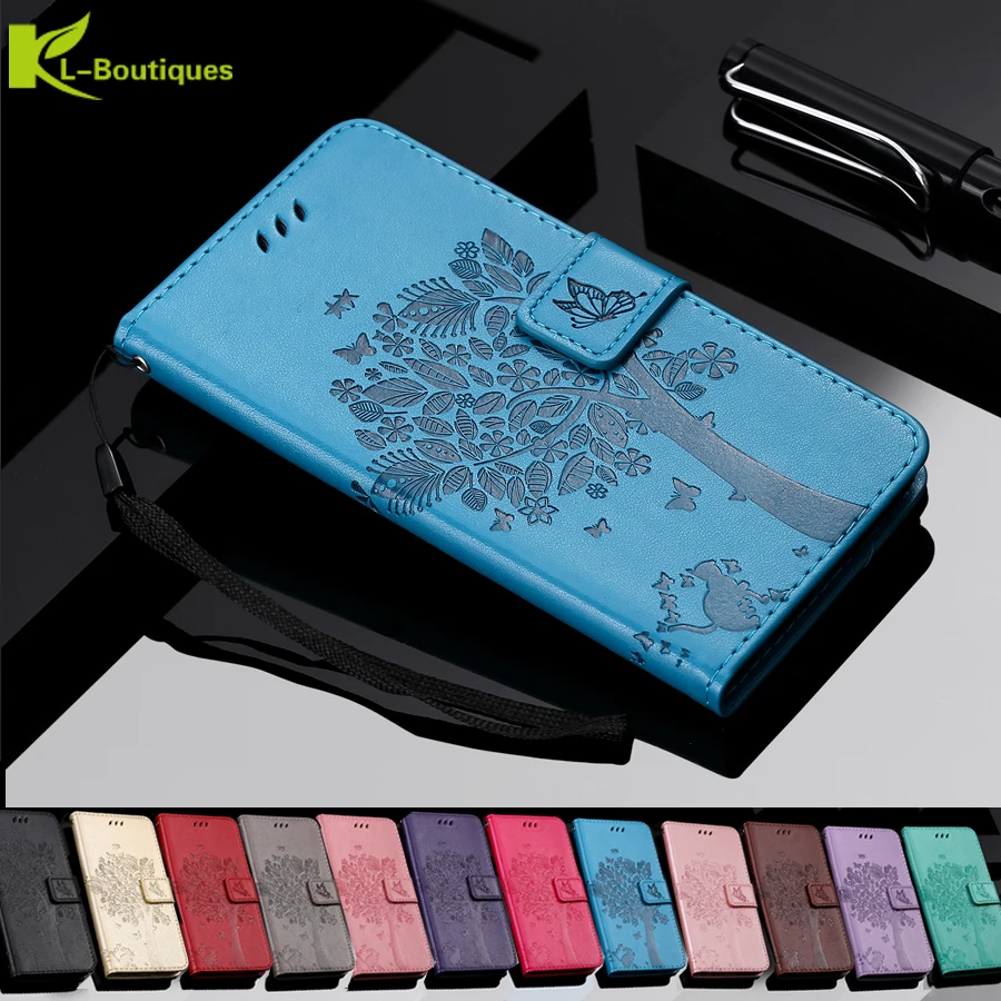 Кожаный чехол для Huawei P Smart 2019 PSmart Plus Z флип кошелек с деревом кошкой чехлы