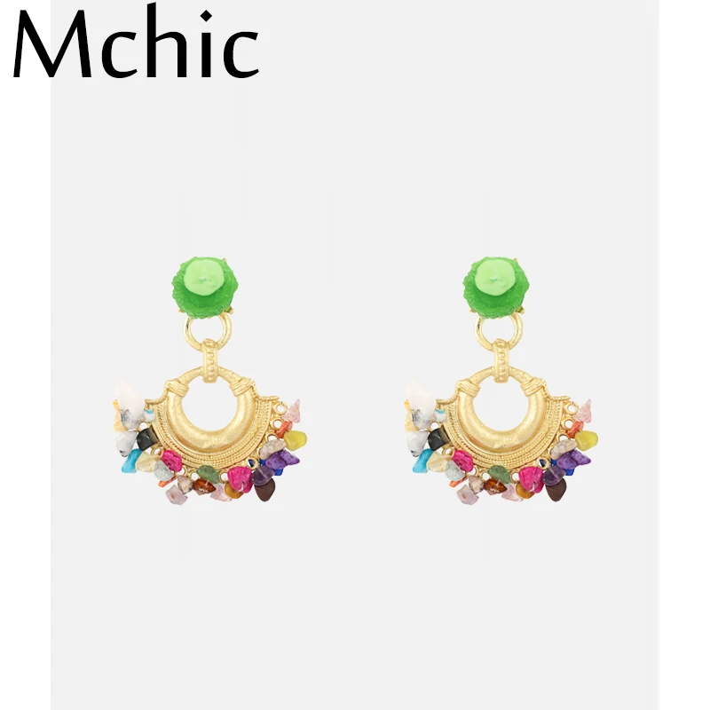 

Mchic ZA Brand Natural Stone Earrings Handmade Ethnic Dangle Exquisite Charm Bohemian Drop Earrings for Women 2019 New style