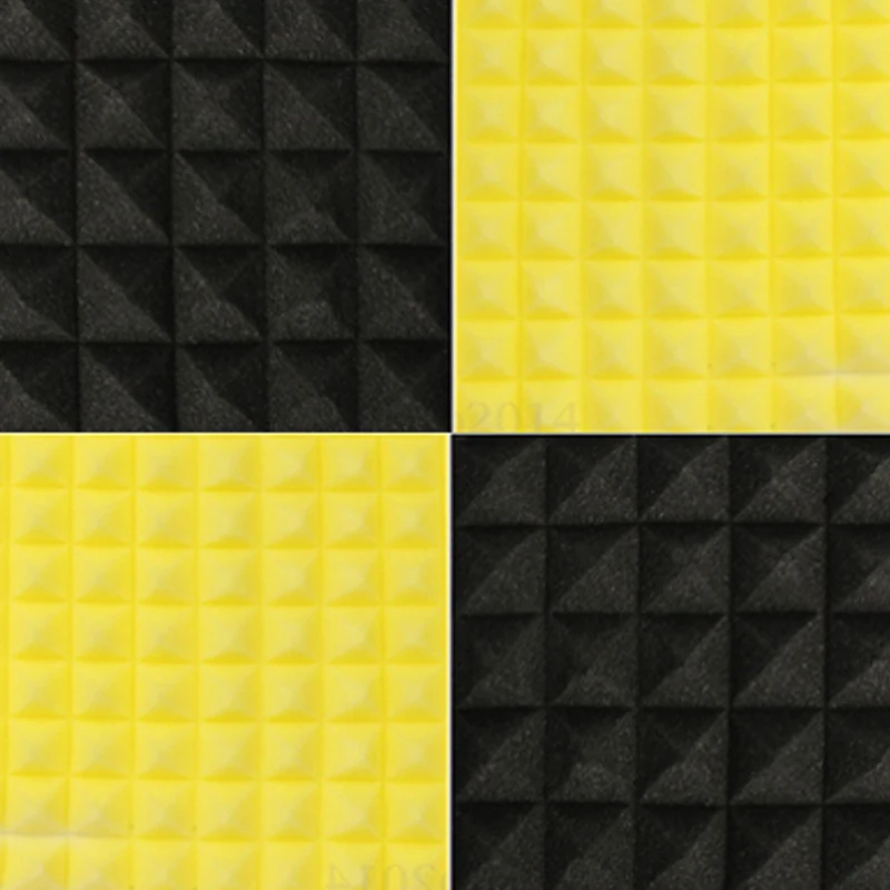 

12PCS Black+Yellow 50 x 50 x 5cm Acoustic Panels Soundproofing Studio Foam Treatment Sound Proofing Sound insulation Decoration