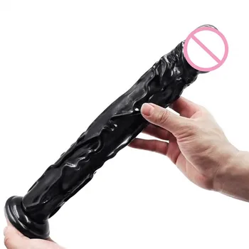 Black 14 Inch Big Dildo with Suction Cup Super Soft Silicone Horse Dildo Sex Toys for Women Adult Huge Penis Sex Products 1