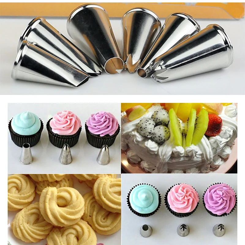 

6 Pcs Douille Buses Inox Creme Gateau Patisserie Cake Decoration Sugarcraft