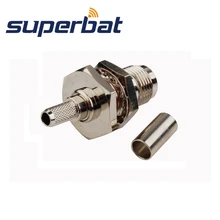 Superbat 10 шт. TNC обжимной Джек Женский переборка уплотнительное кольцо радиочастотный коаксиальный разъем для кабеля RG58 RG142, LMR195