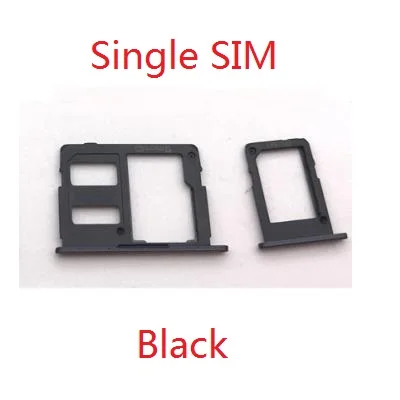 Одиночный/Dual SIM для Samsung Galaxy J3, J5, J7 года/J330 J530 J730F sim-карта лоток адаптер держателя слота аксессуары - Цвет: Single SIM Black