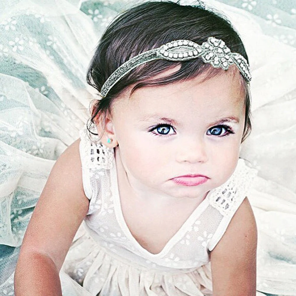 Baby Infant Kids Hair Accessories Glittery Crystal Rhinestone Headband