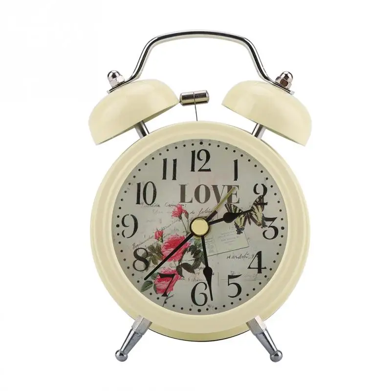 

1PC Mini Digital Alarm Clock Mute with Lights Twinkling Bell Classical Antique for Friends Metal Alarm Clock Desktop