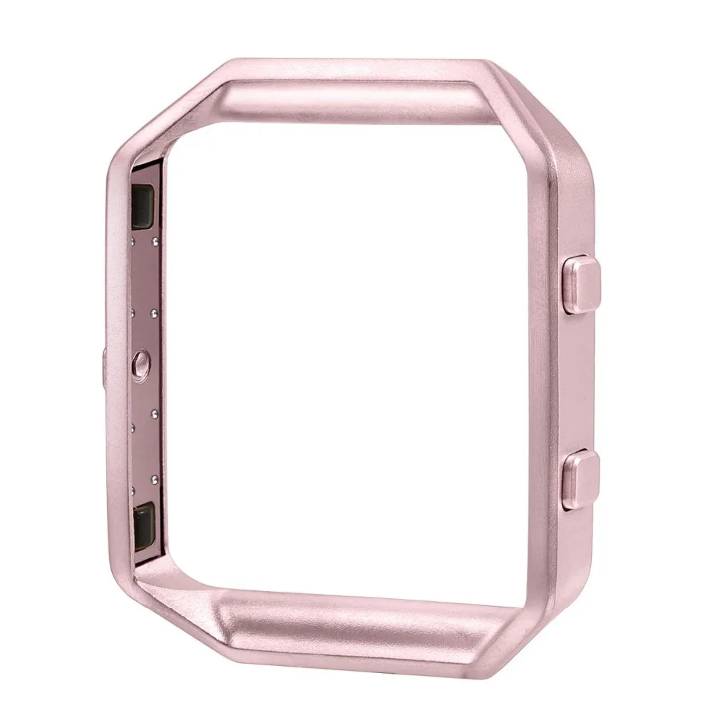 

FOHUAS Replacement Accessory Stainless Steel Frame for Fitbit Blaze Smart Watch Rose Gold Strap