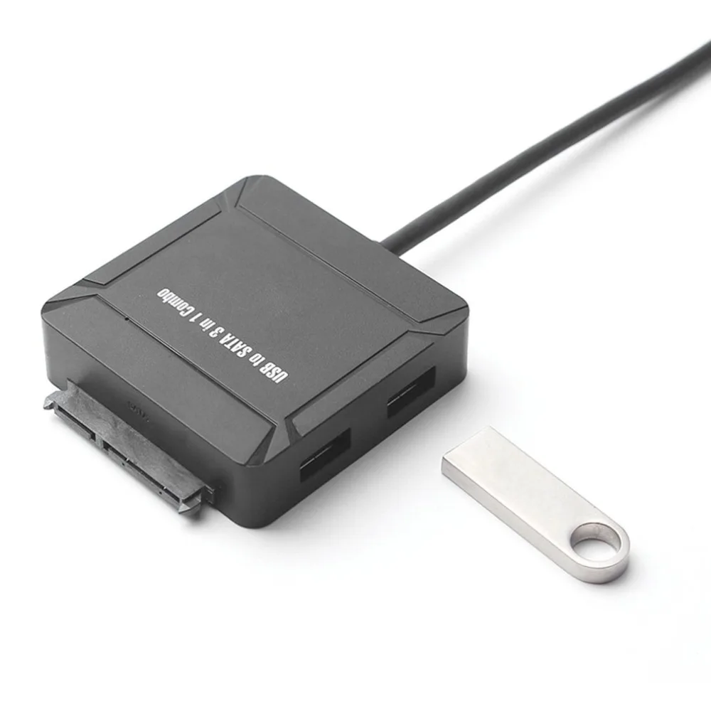 2 Port USB HUB TF Card Reader Multifunction Splitter Combo High Speed USB3.0 to Sata HDD SSD Converter for PC Laptop