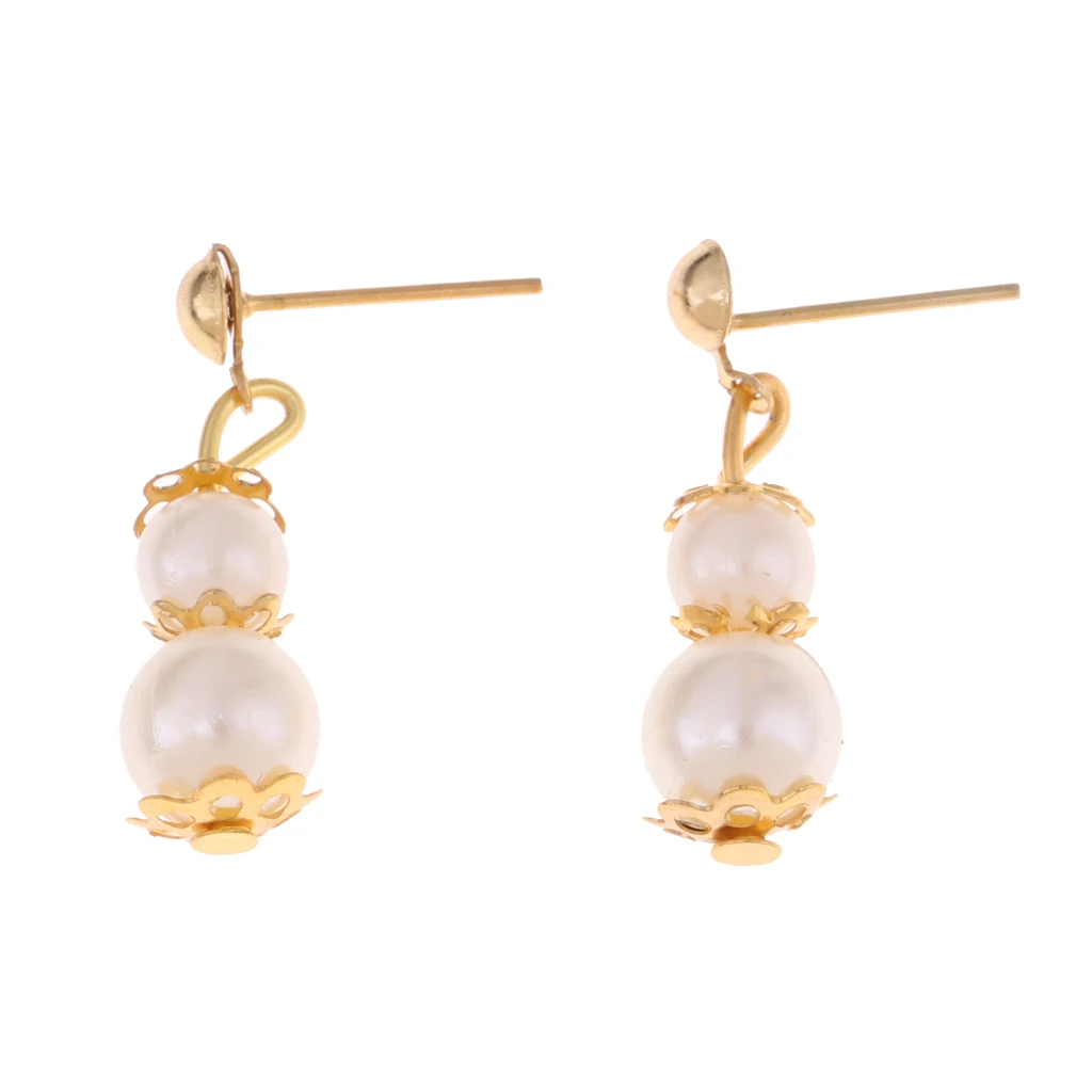 Gourd-shaped Doll Jewellery Plastic Pearl  Earring Eardrop 10 Pairs For  Doll Dress Up Accessory