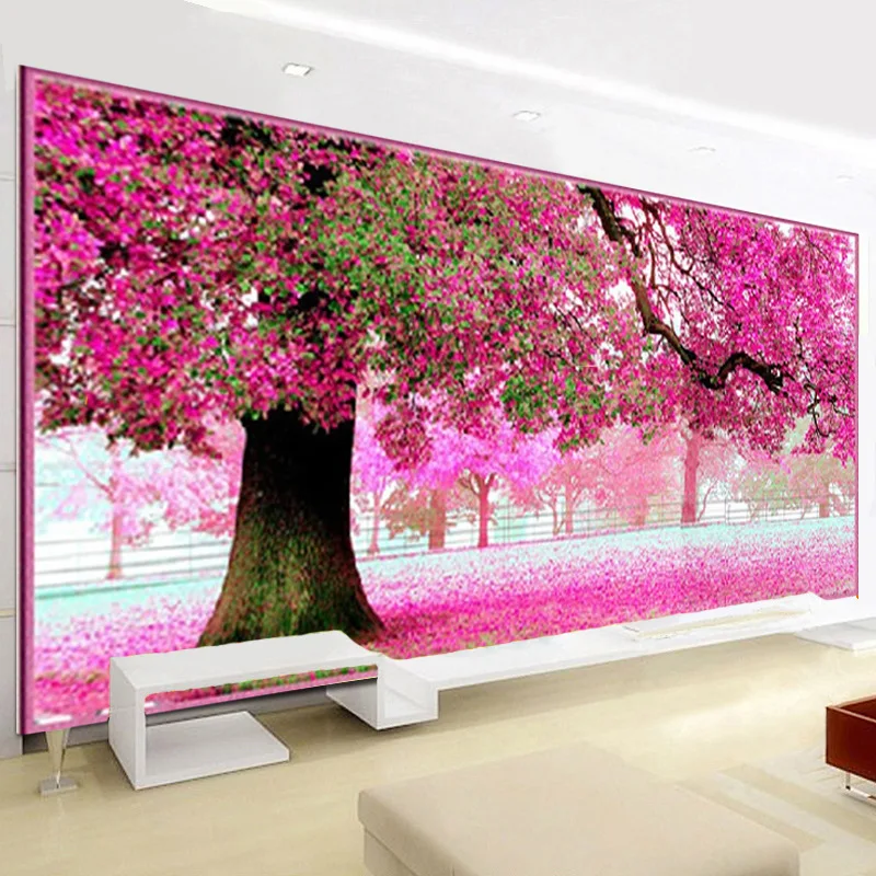 

5D Diamond Painting,diy Diamond Embroidery,Beads Pasted Cross Stitch Kit,The First Love Place Cherry Tree, Diamond Mosaic,Decor