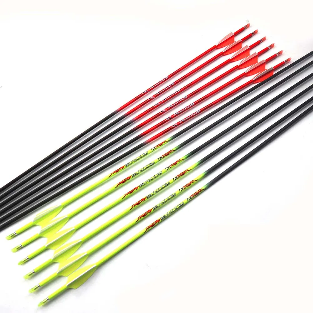 

2 Color Pure Carbon Arrow Spine 400-900 ID 4.2mm Archery Orange and yellow For Compound /Recuvre Bow Shoot Hottest Newest Color