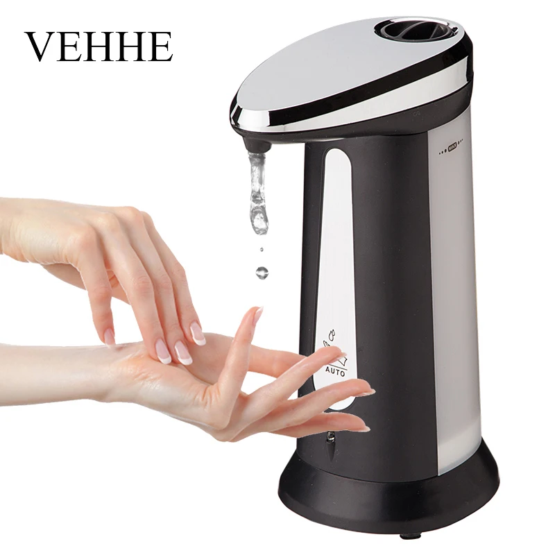 VEHHE 400ml Automatic Soap Dispenser Touchless Liquid Soap Dispensers Sensor Sanitizer Touch-free for Kitchen Bathroom VEHHE0088 auto hand soap dispenser with ir sensor auto sensor touchless hand free sanitizer hand washing liquid bottle