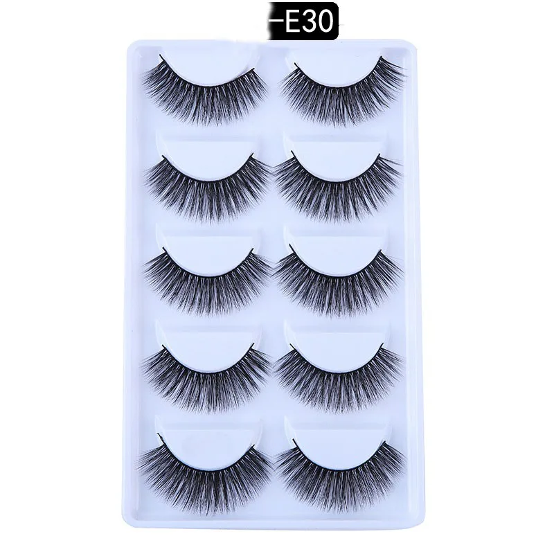 5 Pairs Mink Eyelashes New 3D Mink Lashes Thick HandMade Full Strip Fake Lashes Make up Eye lashe False Eyelashes Makeup - Цвет: 30