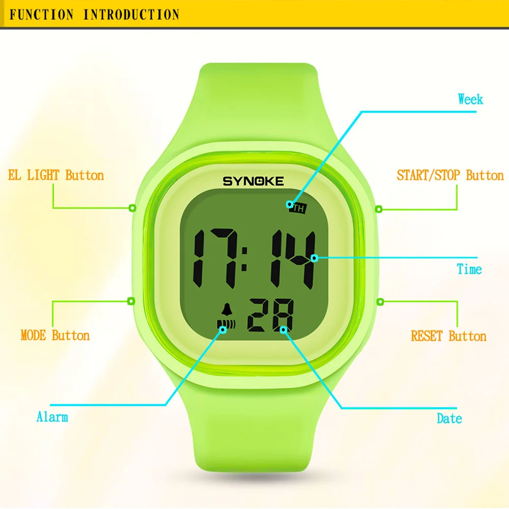 SYNOKE-Montre numérique étanche pour enfants, montre-bracelet de sport pour garçons et filles, montres pour enfants de plus de 12 ans