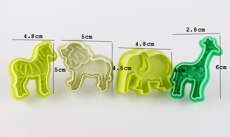 8 шт. DIY Форма для выпекания животных Жираф Лев в форме 3D резак печенья печенье