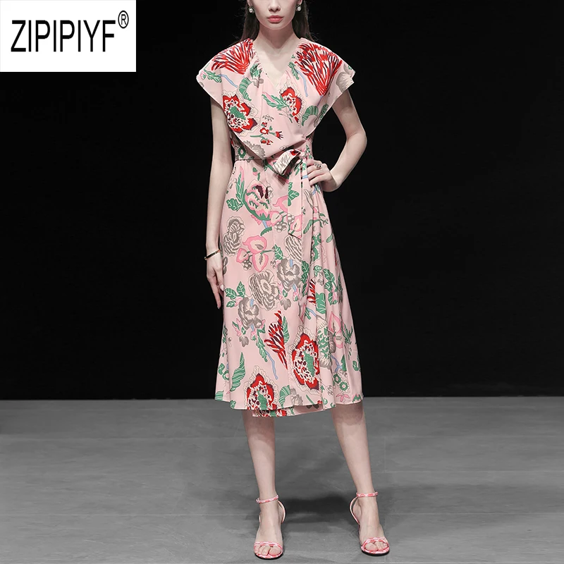 

Hot Selling Fashion Women Dresses Floral Printing V Neck A-Line Pencil Wrap Dresses Evening Party Casual Dresses Vestidos Z1276