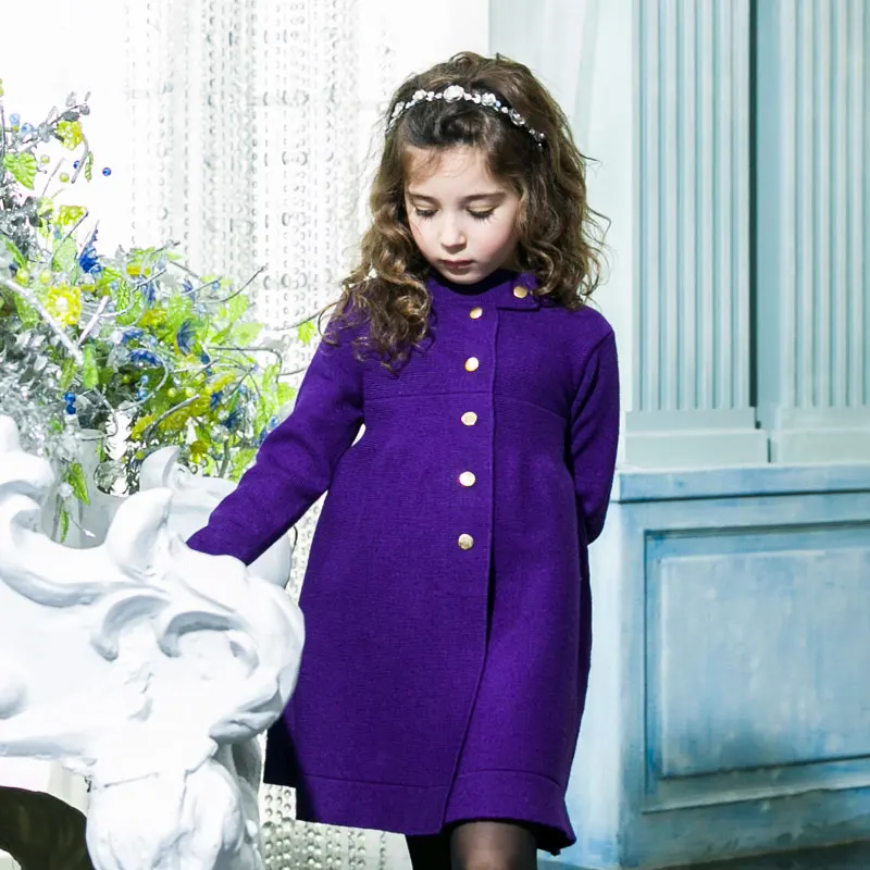 

ChildDkivy Girl Single Breasted Cardigan 2017 New 2-8 Years Girl Winter Autumn Long Sweater Fashion Solid Children Sweater coat