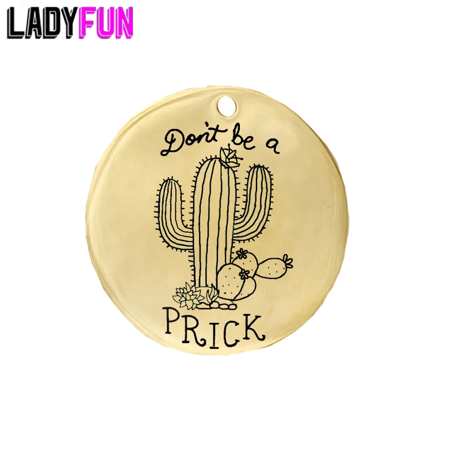 

Funny Cactus Pendant Don't be a PRICK Stainless Steel Charm 20pcs Wholesale