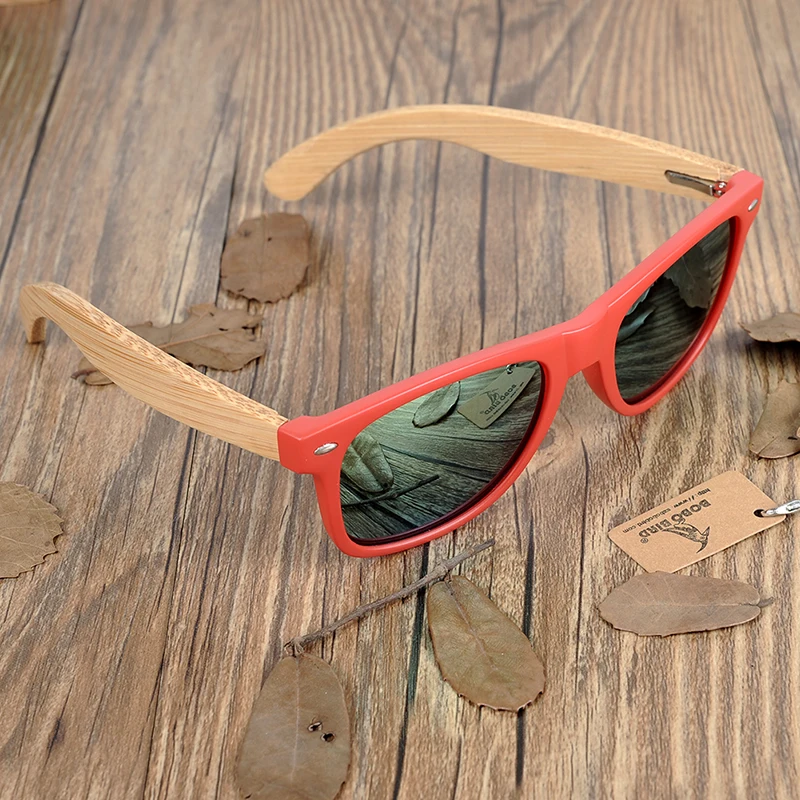 1C-CG003c-Red plastic and green polarized lens sunglasses women BOBO BIRD (3)