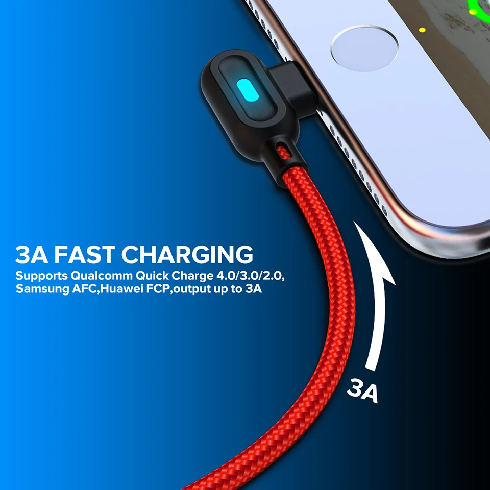 3A Fast Charging USB Type C Cable for Xiaomi Redmi Note 7 Nylon Type-C Quick Charge Cord for Oneplus LG HTC USB-C Data Sync Wire