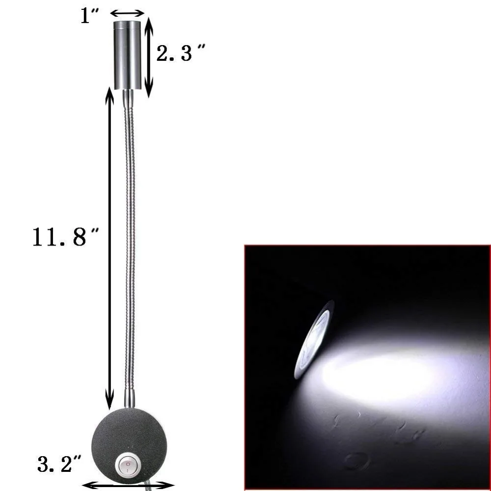 Plug com Fio Sconce da Lâmpada de Parede de Cabeceira Galeria de Exibição Led para Leitura Watts Flexível Gooseneck Luz - Arte Holofotes Lâmpada 2 Pcs 3 w 23 Cheap Downlights
