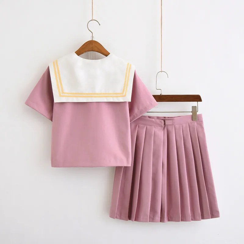 2019 جديد اليابانية الزي المدرسي بحار قمم + التعادل + تنورة البحرية نمط الطلاب الملابس ل فتاة زائد حجم الا المشجع الملابس