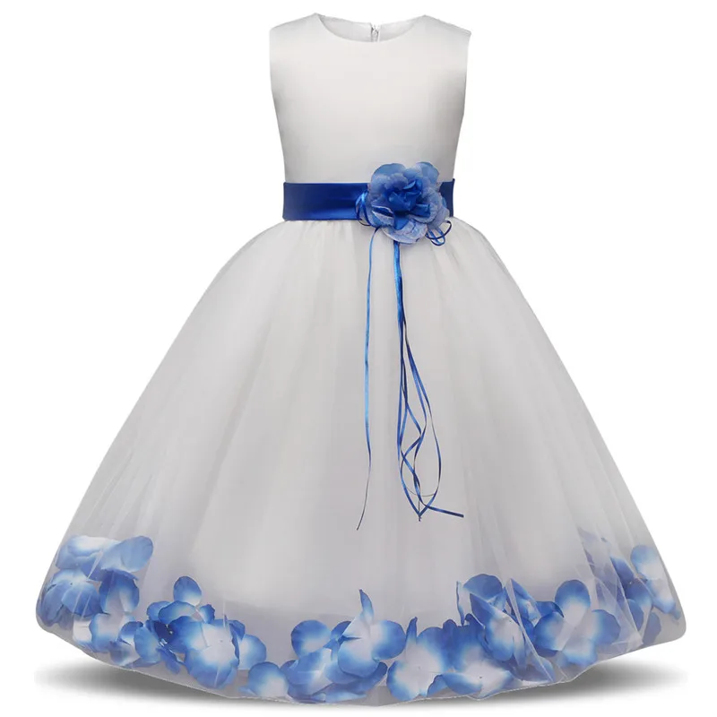 Летняя одежда для девочек детские праздничные платья принцессы для маленьких девочек, платье-пачка детское платье для девочек на свадьбу - Цвет: blue