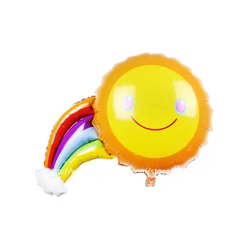 

10pcs/lot aluminum balloons birthday/party/wedding arranged wholesale sided large rainbow smiley balloon toys