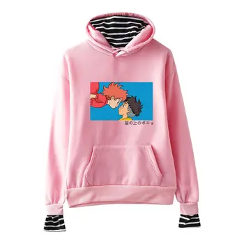 

Ponyo On The Cliff Fake Two Pieces Hoodie Sweatshirt New Stylish 2019 Fashion Casual Women Japan Exclusive Hip Hop Hoodies