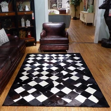 Роскошный ковёр из воловьей кожи, 140*200 см, современный ковер из натуральной коровьей кожи черного и белого цвета для украшения гостиной