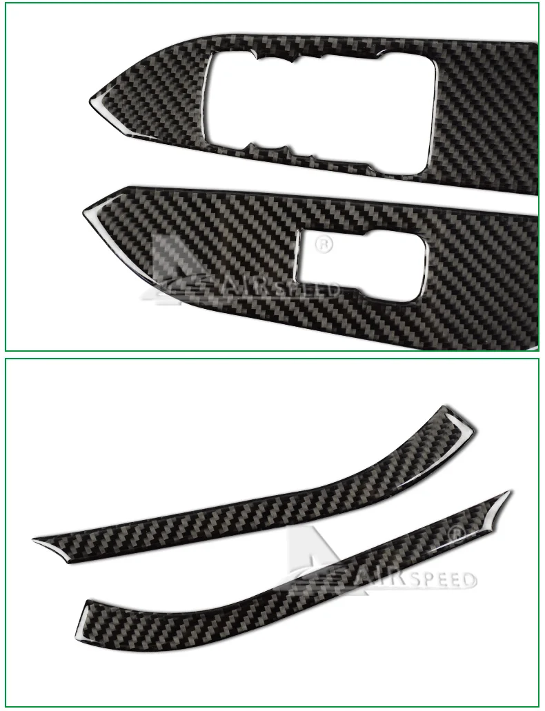 For Ford Mustang Carbon Fiber Car Interior Window Control Switch panel Decor Frame Cover (3)