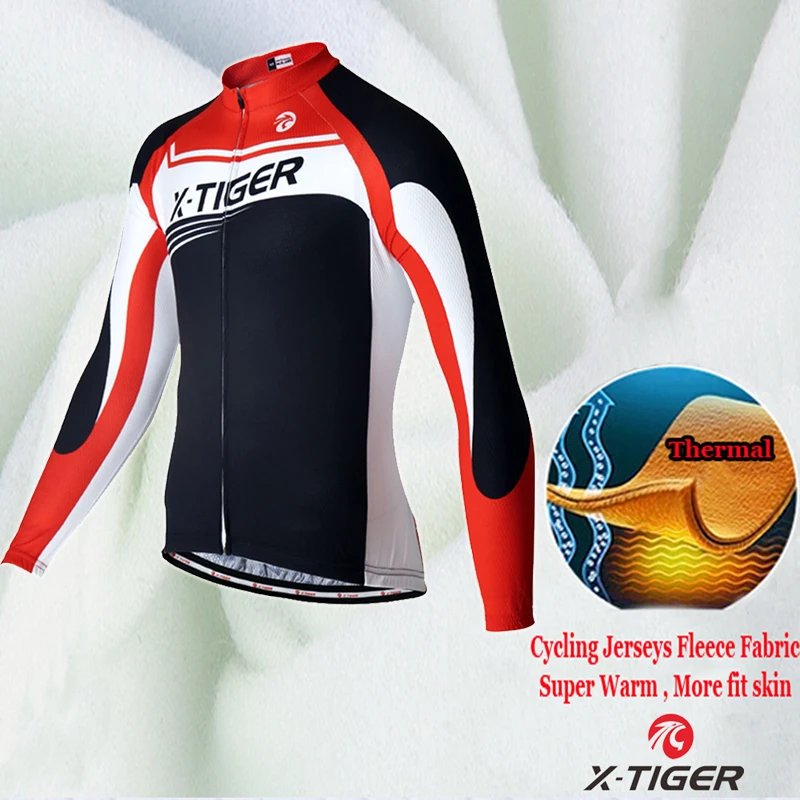 X-TIGER, сохраняющая тепло, комплект Джерси для велоспорта, Ropa Ciclismo Invierno, одежда для велоспорта, Зимняя Теплая Флисовая одежда для велоспорта, комплект для велоспорта