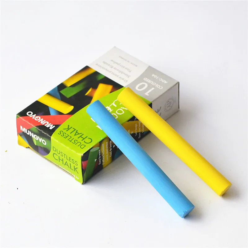 10pcs/pack Korea Colorful Chalk Dust free Chalk Non toxic Chalkin Chalk from Office & School