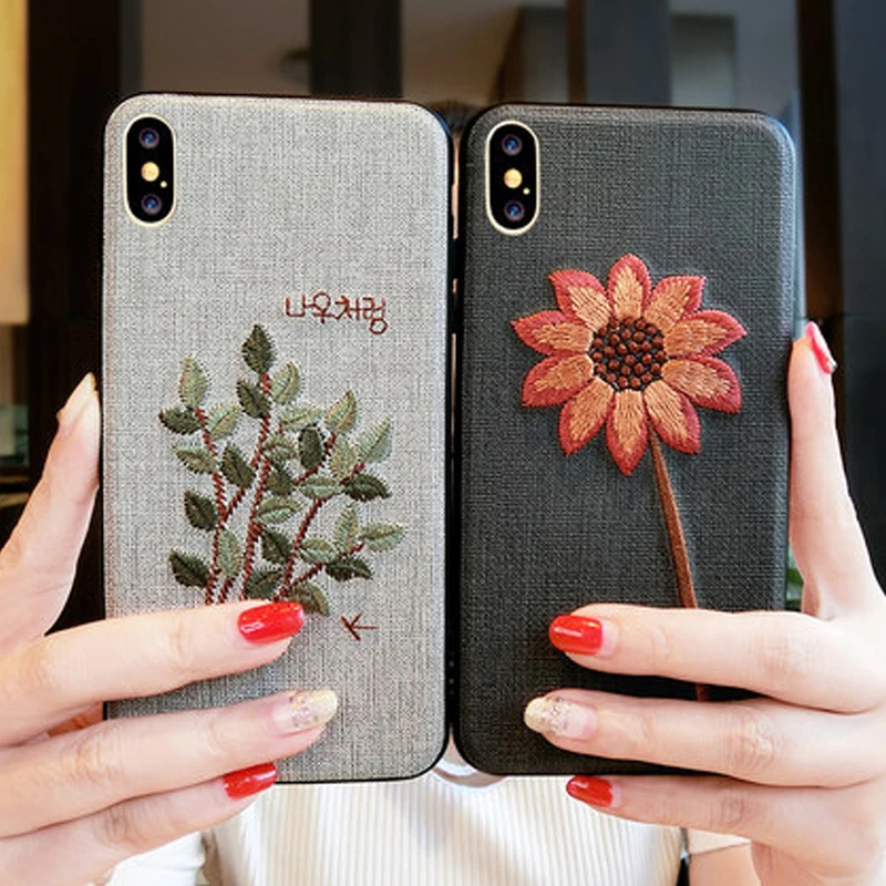 YUETUO i tpu pc вышивка 3d capinha coque чехол для iphone x 10 силиконовые аксессуары телефонов apple