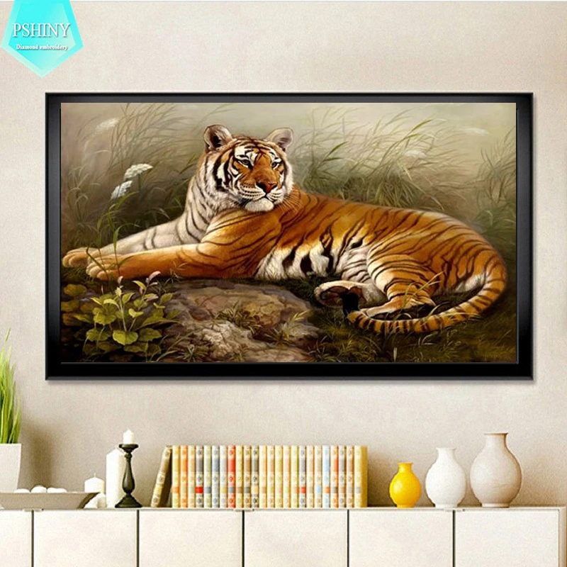 

PSHINY 5D DIY diamond embroidery sale tiger Animal Decorative pictures of rhinestones Full Square diamond paintings New arrivals