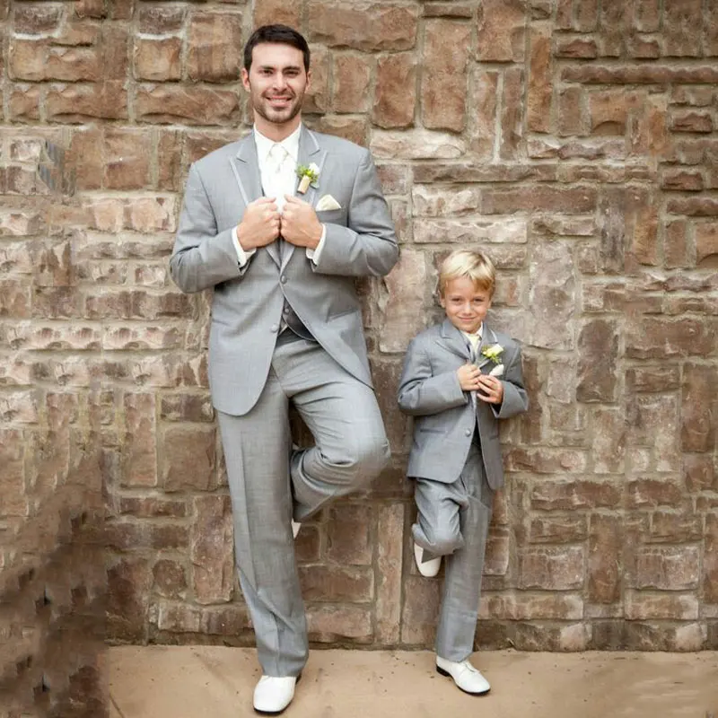 Latest Designs Grey Men Suits for Wedding Suits Boys Suits Child Wear Custom Groom Tuxedos Terno Masculino 3Pieces Costume Homme latest style men s boys white tuxedo tailcoat dance costume tux tails coat bridegroom wedding suits custom suitwedding men cloth