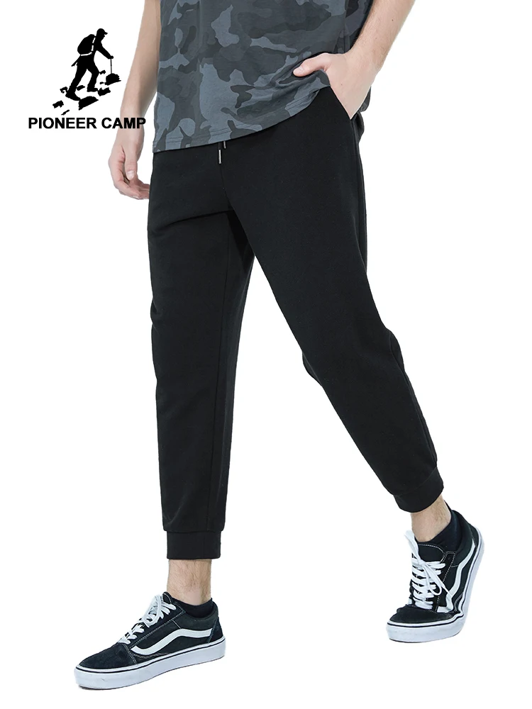 

Pioneer Camp Black Jogger Pants Men Cotton Men Full Sportswear Pants Casual Elastic Cotton Mens Fitness Workout Pants AZZ902106