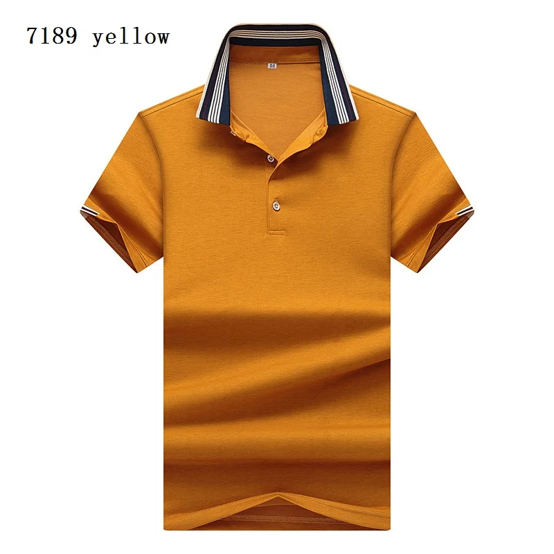 Футболка поло белого цвета для мужчин брендовая одежда одноцветное поло наивысшего качества летняя повседневная м - Цвет: 7189 yellow