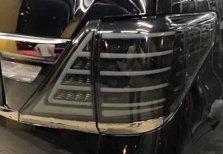 VLAND автомобильный габаритный задний фонарь для Toyota Alphard/Vellfire светодиодный задний фонарь 2008 2010 2012 Vellfire фонарь с DRL светодиодный движущийся singal plug and play - Цвет: Black