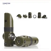 100 шт./лот 7 в 1 свисток выживания многофункциональный Apito с светодиодный фонарик, компас увеличитель, термометр ABS материал