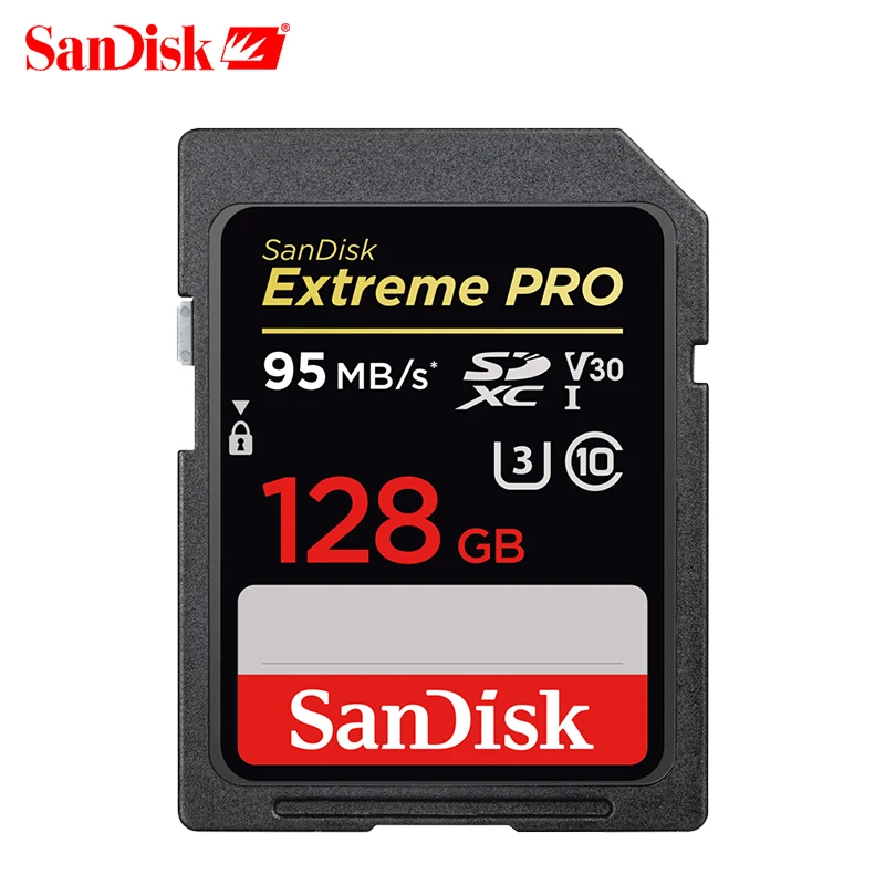 

SanDisk Memory Card Extreme Pro SDXC SD Card 95MB/s Read 90MB/s Write 128GB Class10 C10 U3 V30 UHS-I 4K For Camera