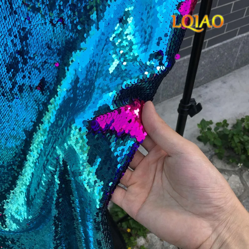 Turquoise Fuchsia Reversible Sequin Backdrop-006