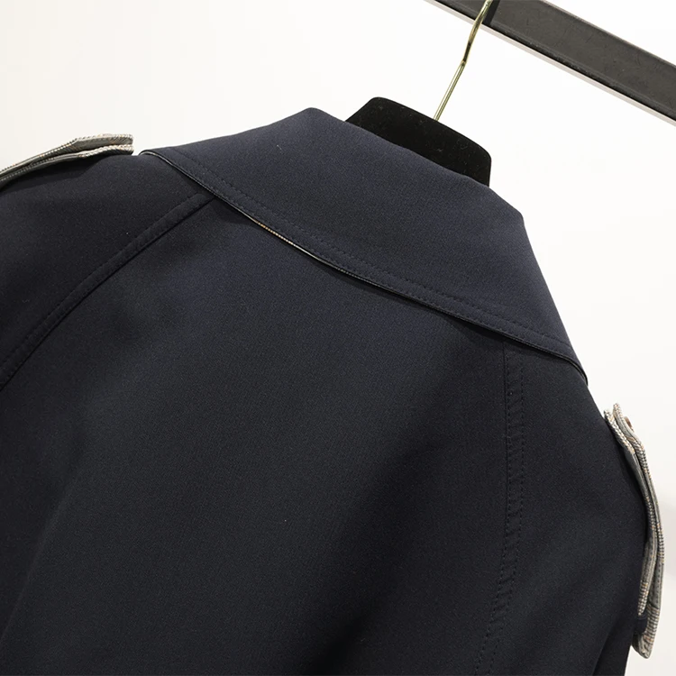 Высокое качество плед длинный Тренч пальто для женщин весна осень пальто корейский модный костюм воротник ветровка V862